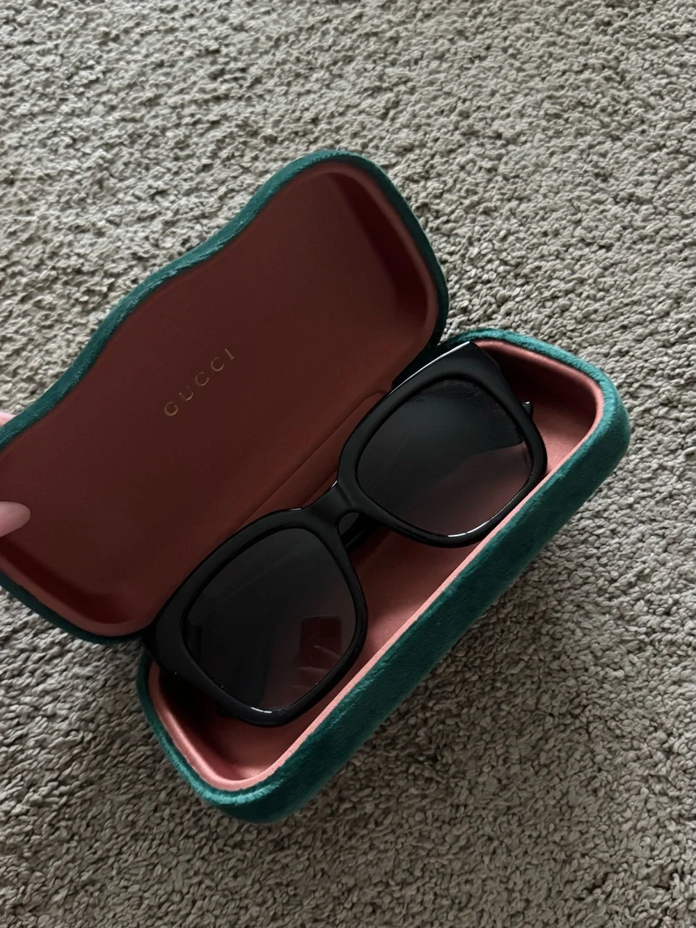 Gucci Black Square Oversized Sunglasses with Gradient Lenses